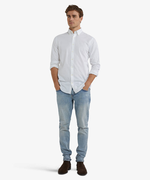 Stretch Piqué Shirt | White