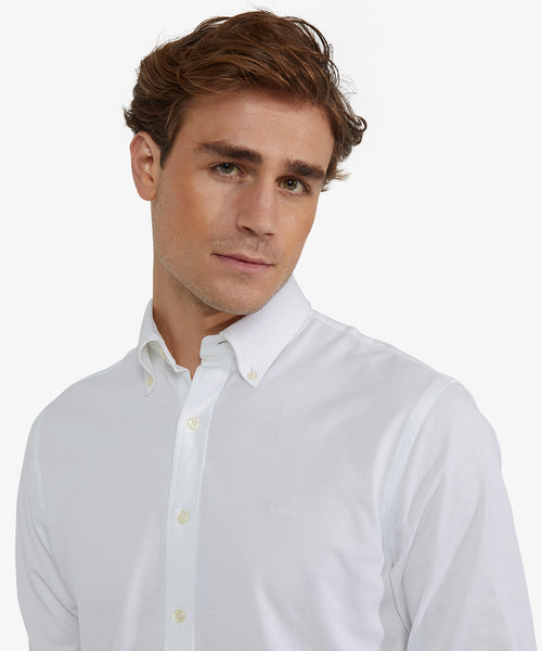 Stretch Piqué Shirt | White