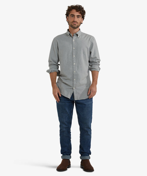 Oxford Flannel Melange Shirt | Medium Grey Melange