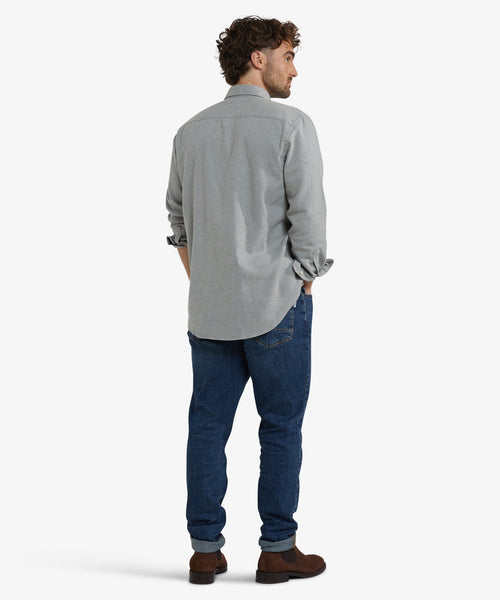 Oxford Flannel Melange Shirt | Medium Grey Melange