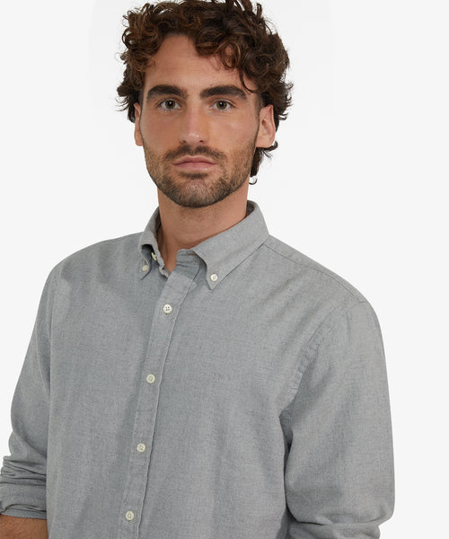 Oxford Flannel Melange Shirt | Medium Grey Melange