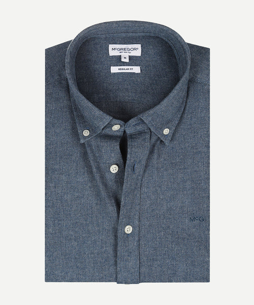 Overhemd Flanel Melange Oxford | Navy