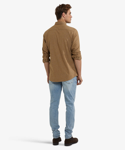 Oxford Flannel Melange Shirt | Camel