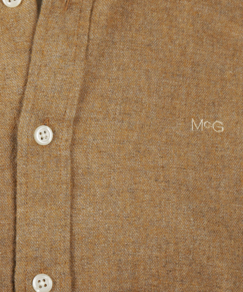 Overhemd Flanel Melange Oxford | Camel