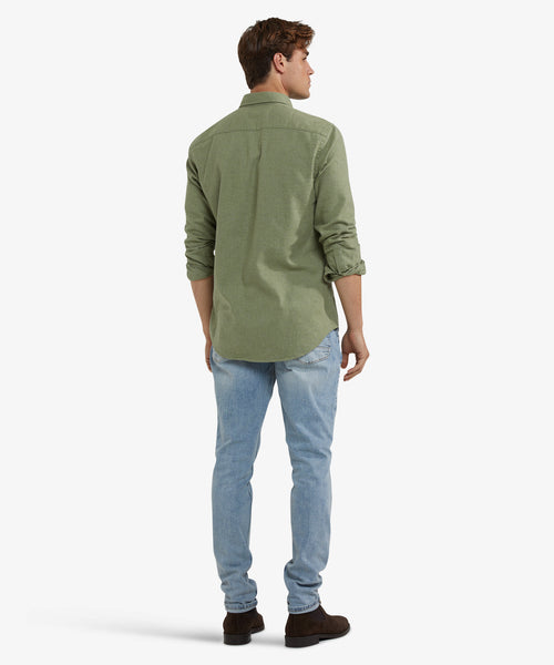 Oxford Flannel Melange Shirt | Winter Sage