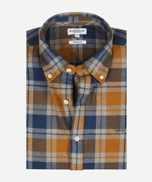 Overhemd Flanel Ruit | Camel