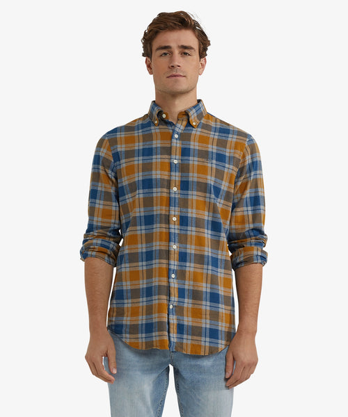 Overhemd Flanel Ruit | Camel