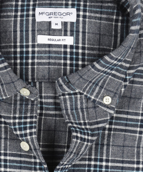 Overhemd Flanel Twill Ruit | Navy