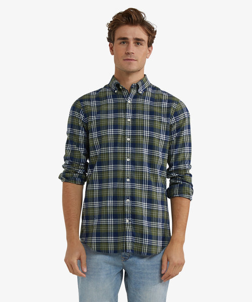Overhemd Flanel Multi Ruit | Moss Green