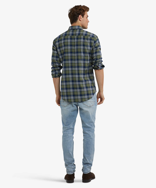 Overhemd Flanel Multi Ruit | Moss Green