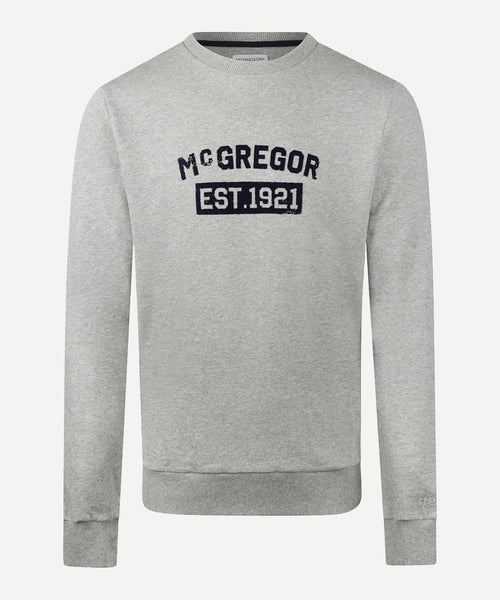 Sweatshirt Graphic Round Neck | Medium Gray Melange