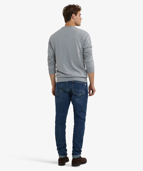 Sweatshirt Graphic Round Neck | Medium Gray Melange