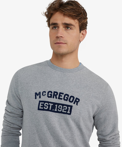 Sweatshirt Graphic Round Neck | Medium Gray Melange