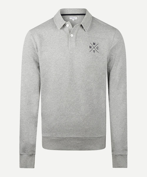 Polo Sweatshirt | Medium Grey Melange