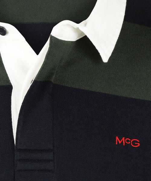 Heritage Striped Rugby Shirt | Dark Olive