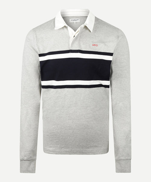 Colourblock Rugby Shirt | Medium Gray Melange