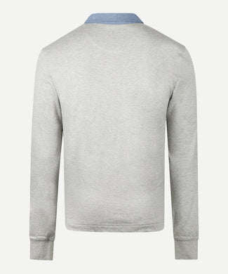 Classic Cotton Rugby Shirt | Medium Gray Melange