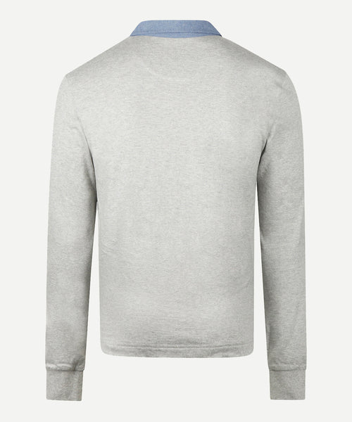 Classic Cotton Rugby Shirt | Medium Gray Melange