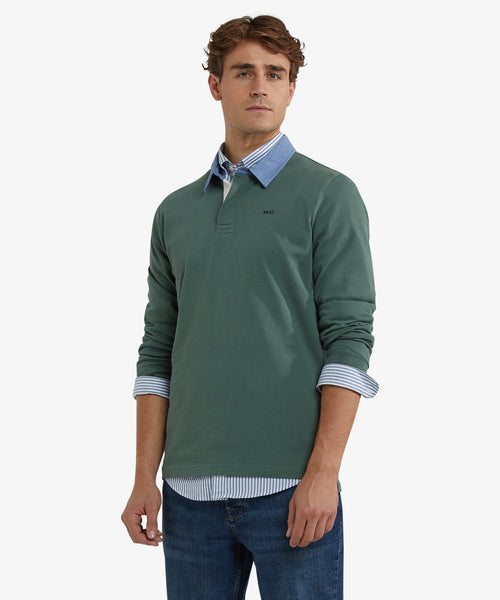 Classic Cotton Rugby Shirt | Winter Sage