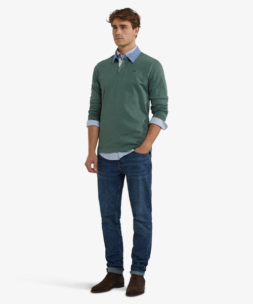 Classic Cotton Rugby Shirt | Winter Sage
