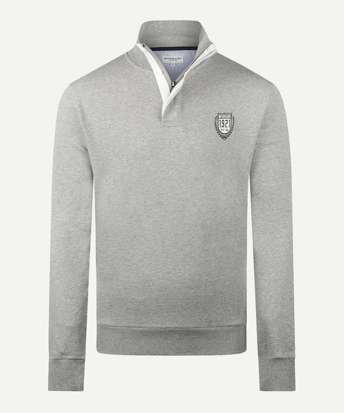 Sweatshirt Half-Zip | Medium Grey Melange