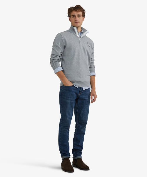 Sweatshirt Half-Zip | Medium Gray Melange