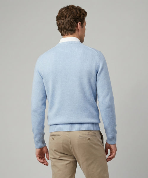 Trui Katoen Ronde Hals | Light Blue