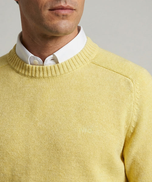 Trui Katoen Ronde Hals | Light Yellow