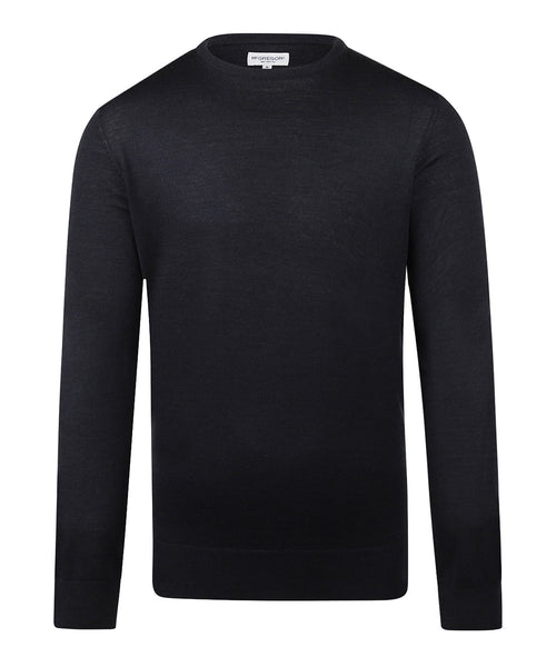 Extra Fine Merino Crew Neck Sweater | Navy