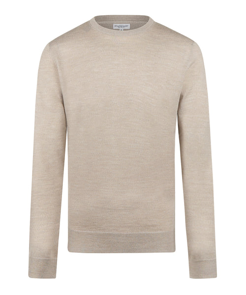 Trui Extra Fine Merino Ronde Hals | Sand