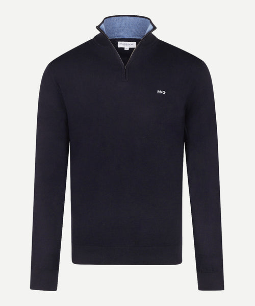 Half-Zip Sweater Cotton Cashmere | Navy
