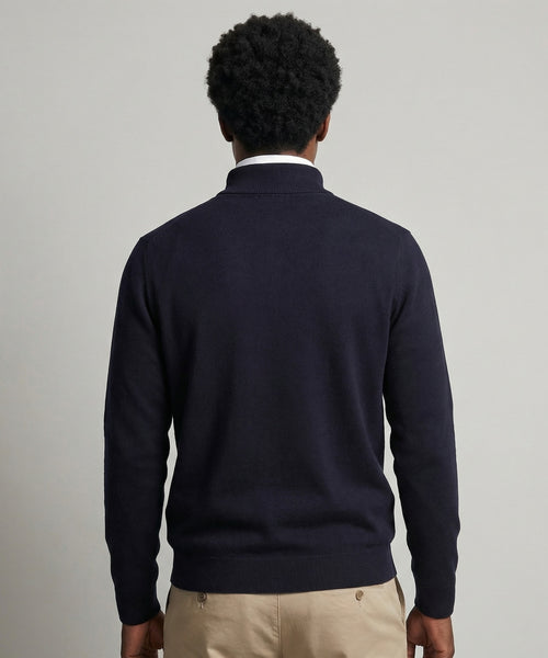 Half-Zip Sweater Cotton Cashmere | Navy