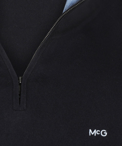 Half-Zip Sweater Cotton Cashmere | Navy