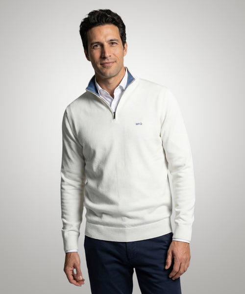 Trui Half-Zip Katoen Cashmere | Kit