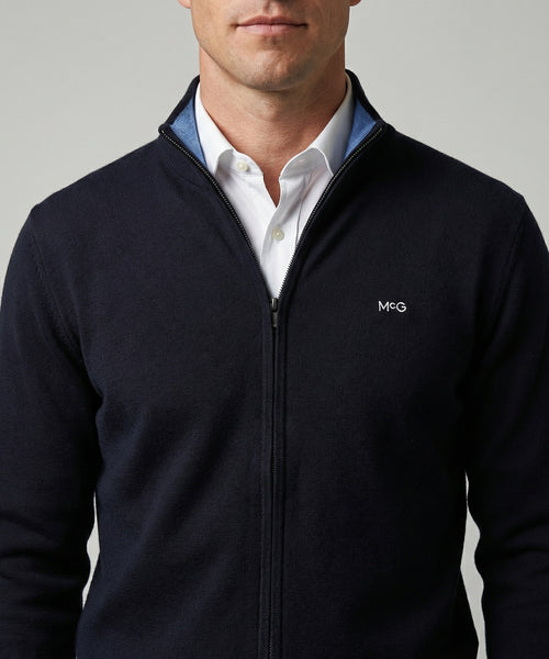 Zip cardigan Cotton Cashmere | Navy