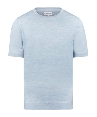 T-shirt Extra Fine Merino Ronde Hals | Light Blue
