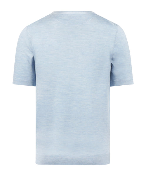 T-shirt Extra Fine Merino Ronde Hals | Light Blue