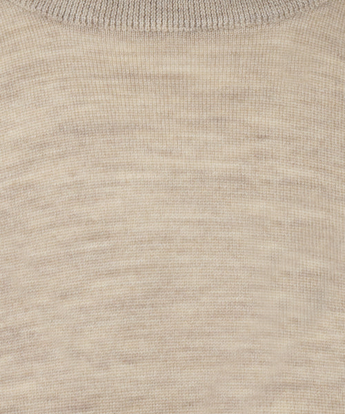 T-shirt Extra Fine Merino Ronde Hals | Sand