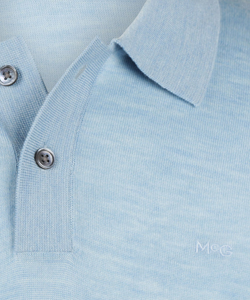 Polo Shirt Merino | Light Blue