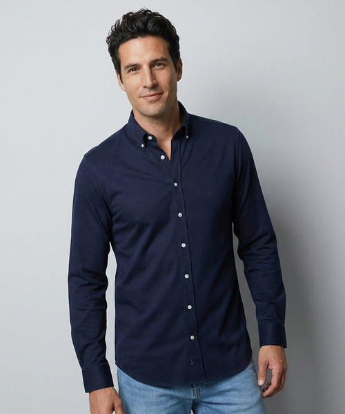 Overhemd Stretch Piqué | Navy