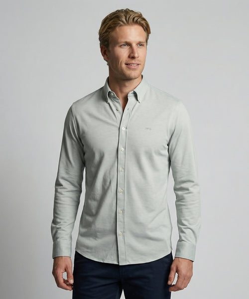 Overhemd Stretch Piqué | Light Olive