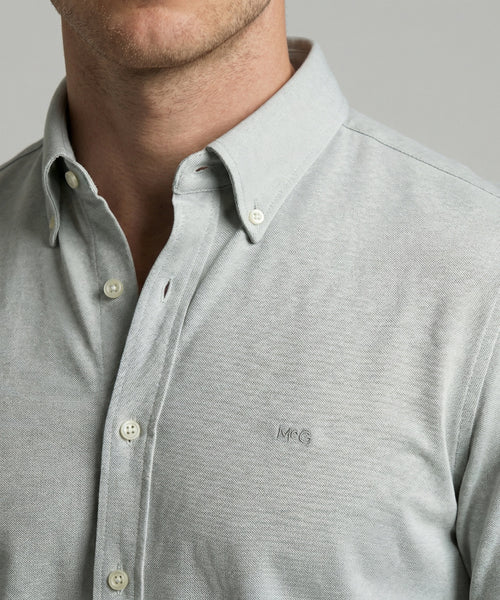 Overhemd Stretch Piqué | Light Olive