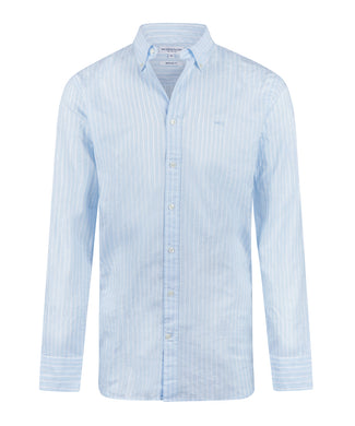 Shirt Cotton Linen Stripe | Light Blue