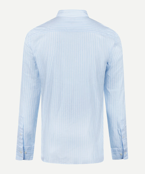 Shirt Cotton Linen Stripe | Light Blue