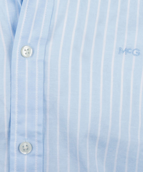 Shirt Cotton Linen Stripe | Light Blue