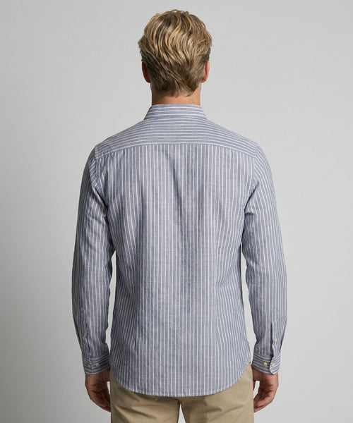 Shirt Cotton Linen Stripe | Indigo