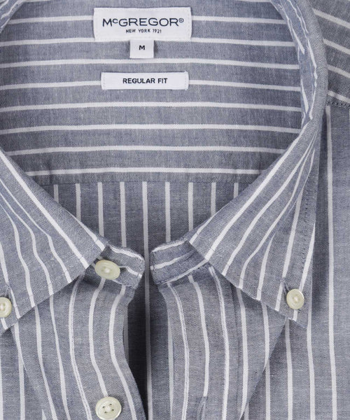 Shirt Cotton Linen Stripe | Indigo