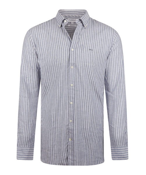 Shirt Cotton Linen Stripe | Indigo