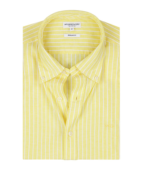 Overhemd Katoen Linnen Streep | Light Yellow