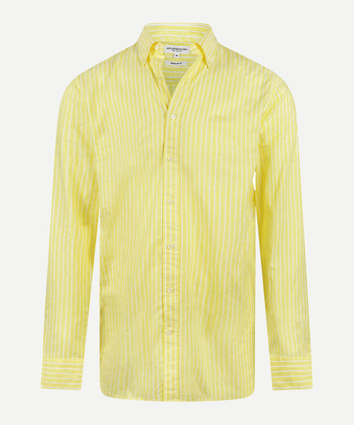 Overhemd Katoen Linnen Streep | Light Yellow